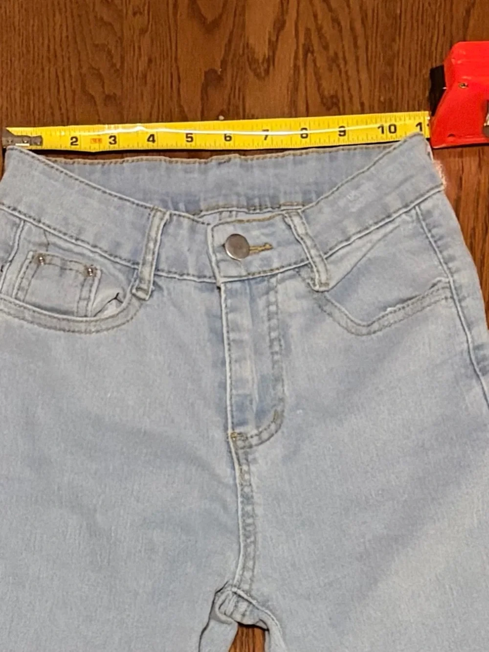 YesStyle Light Blue High-Rise Flare Jeans - Picture 2 of 4